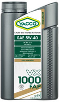 YACCO VX 1000 FAP 5W40 Olej silnikowy 1L